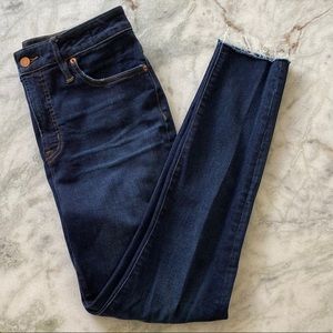 J. Crew Dark Wash Jeans with Raw Hem